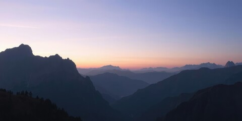 Mystical mountain landscape at dusk, serene, peaceful
