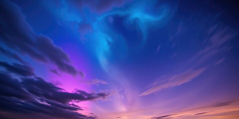Night sky with vibrant colors and swirling clouds of gas, dark matter, colorful universe, vibrant galaxies
