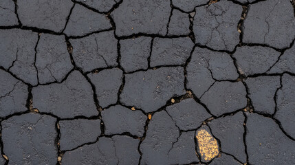 Obraz premium Dark cracked asphalt ground texture
