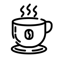 hot coffee cut line icon