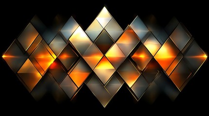 Abstract Geometric Design with Orange and Gray Diamonds