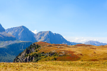Italian dolomites panorama on a summer day