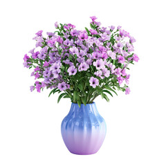 3D icon of A bouquet of Sweet William in vase isolated on transparency background