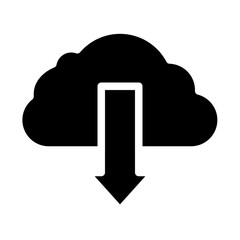 cloud download solid icon