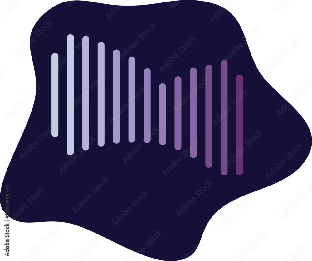 Poster sound wave oscillating, forming a dynamic visual representation of audio frequencies
