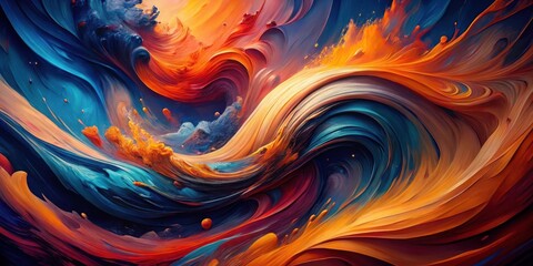 Abstract Swirling Hues A Dynamic Composition of Vivid Colors and Fluid Forms