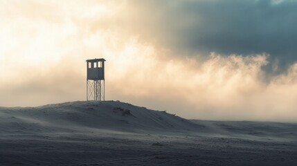 Solitary Watchtower Under a Dramatic Sky