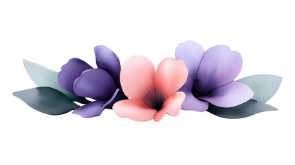 Fototapeta premium Elegant Floral Arrangement with Soft Pastel Colors and Green Leaves