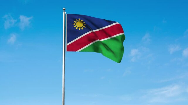 High detailed flag of Namibia. National Namibia flag. Africa. 3D Render.