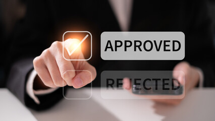 Professional entrepreneur businessman point select approved deal success achievement agreement concept