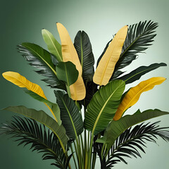 yellow leaves on a black background