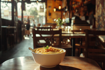 Fototapeta premium Hummus Served in a Bowl