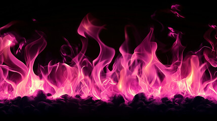 Elegant swirling pink flames on a dark background