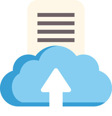 Document being uploaded to a cloud storage service, data storage and transfer concept