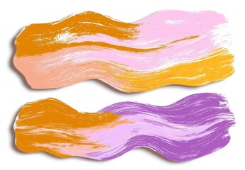 Abstract Paint Strokes in Gold, Pink, Purple, and White