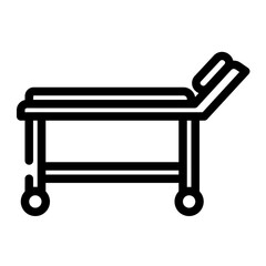 hospital bed cut line icon