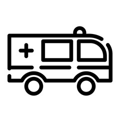 hospital car cut line icon