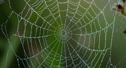 Obraz premium spider web with dew