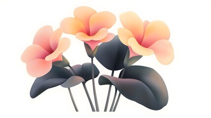 Fototapeta premium Elegant Floral Arrangement with Soft Peach and Green Leaves