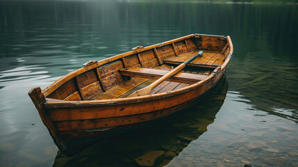 Obraz premium old boat on the lake
