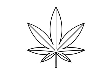 Cannabis Marijuana Hemp Leaf Symbol - Flat Vector Icon for Digital Use