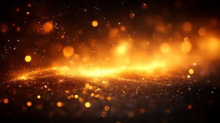 Obraz premium Golden Glitter Background with Sparkling Lights
