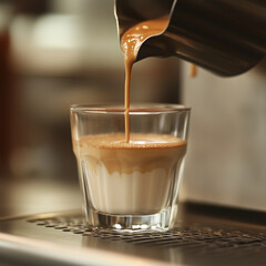 Creamy Coffee Pour in Clear Glass