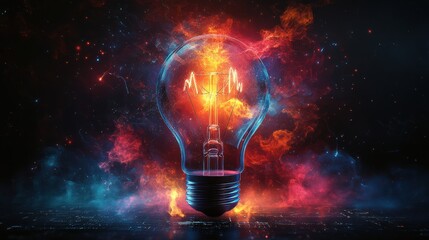 Illuminating Minimalist Logo Design Featuring a Bold Light Bulb