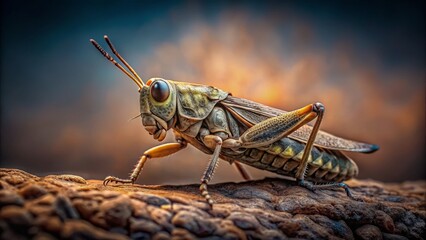 Fototapeta premium Close-Up Shot of a Grasshopper on a Natural Background