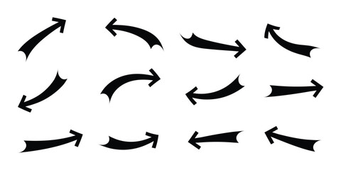 Designed arrows on white background