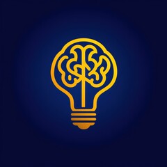 Professional Minimalist Logo Design Featuring Brain and Light Bulb