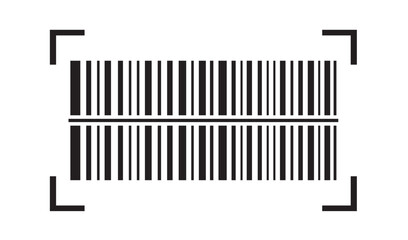 Barcode icon. Barcode vector icon clipping path. Simple fake bar code. Bar code for web design. Barcode product distribution icon. Vector illustration isolated on white background.
