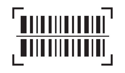 barcode icon Vector. Barcode scratched, line bar stickers icon, clipping path isolated on white.  long horizontal barcode vector.
