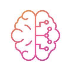 Artificial Intelligence AI Chip in Human Head. Artificial Intelligence icon with Machine learning, digital skills, generative AI, AI technology, algorithm, virtual intelligence and future