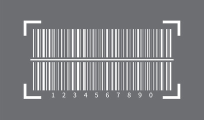 barcode icon Vector. Barcode scratched, line bar stickers icon, clipping path isolated on white.  long horizontal barcode vector.
