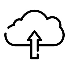 cloud uploads cut line icon