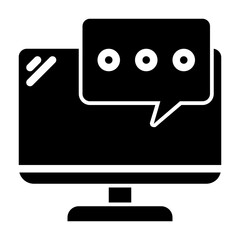 chatting monitor glyph icon