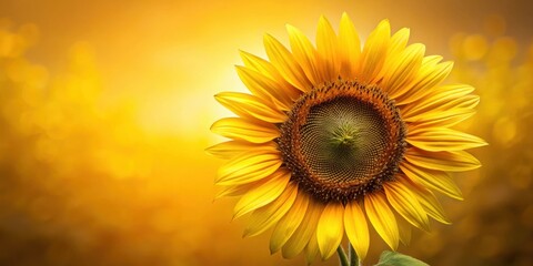Fototapeta premium Golden Hour Sunflower A Vibrant Close-Up of a Blooming Flower Against a Warm, Sunlit Background