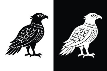 Osprey Bird Icon Black and White Vector.