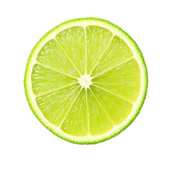 A slice of fresh lime fruit isolated on transparent background
