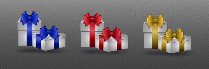 Collection of gift boxes. Gifts for holidays and birthdays. Vector EPS10