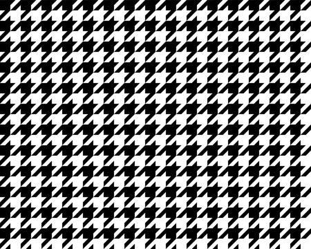 Houndstooth seamless pattern. Repeated houndtooth texture. Black hound tooth on white background. Repeating pepita plaid patern for design prints. Simple abstract plaid dogstooth. JPG illustration