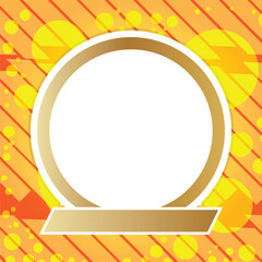 A gold frame with a yellow background and white lines. The frame is empty and has no text