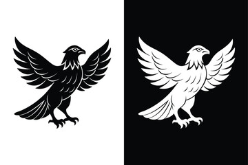 Osprey Bird Icon Black and White Vector.