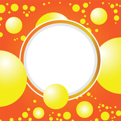 A yellow background with a white circle in the middle. The circle is surrounded by yellow circles
