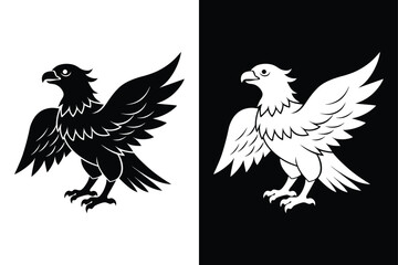 Osprey Silhouette Vector with Black and White.