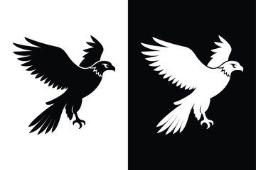 Osprey Silhouette Vector with Black and White.
