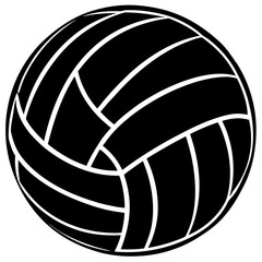 Volleyball ball icon. Vector illustration. Set of isolated volleyball ball icons. Black volleyball ball symbol