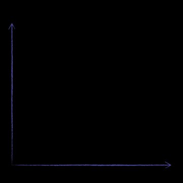 Hand-drawn linear growth graph in pencil with an alpha channel







