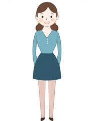 Smiling businesswoman standing with hands behind her back
